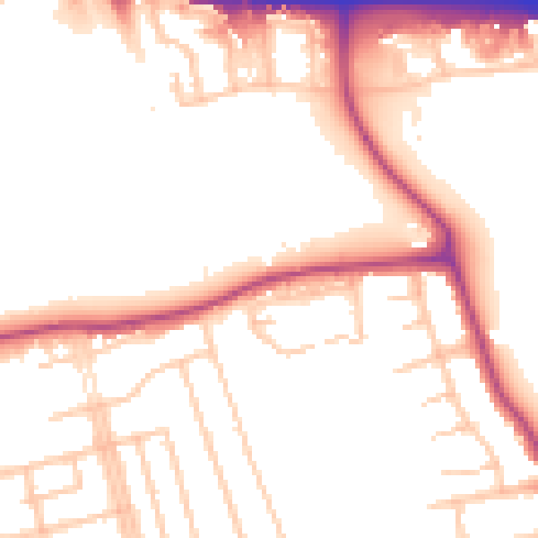 Daytime road noise heatmap for W13 0AL