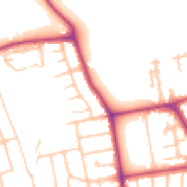 Daytime road noise heatmap for W13 0AU