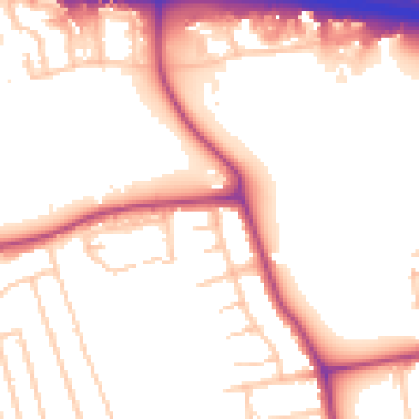 Daytime road noise heatmap for W13 0AZ