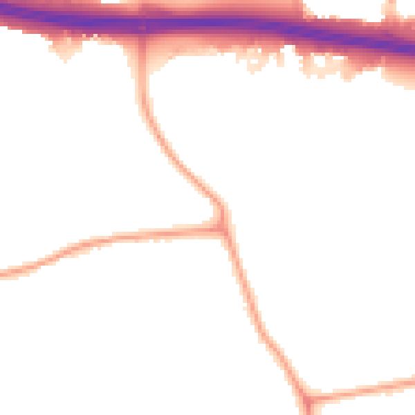 Night-time road noise heatmap for W13 0BA