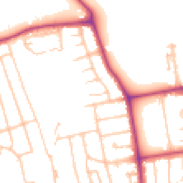 Daytime road noise heatmap for W13 0BJ