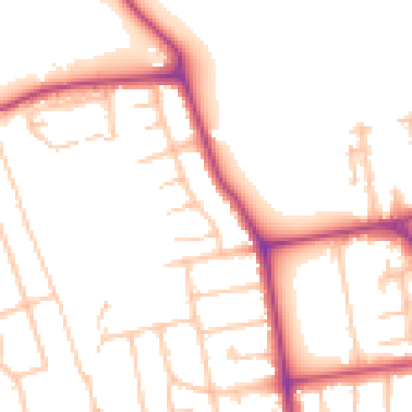 Daytime road noise heatmap for W13 0BN