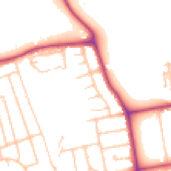 Daytime road noise heatmap for W13 0BQ