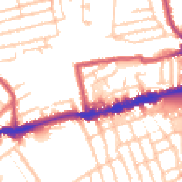 Daytime road noise heatmap for W13 0BT
