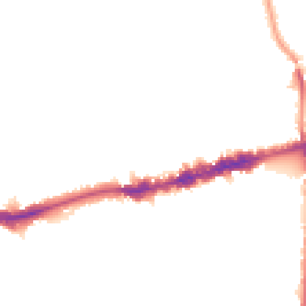 Night-time road noise heatmap for W13 0BX