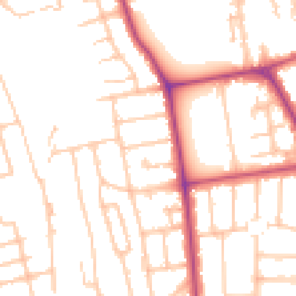 Daytime road noise heatmap for W13 0BY