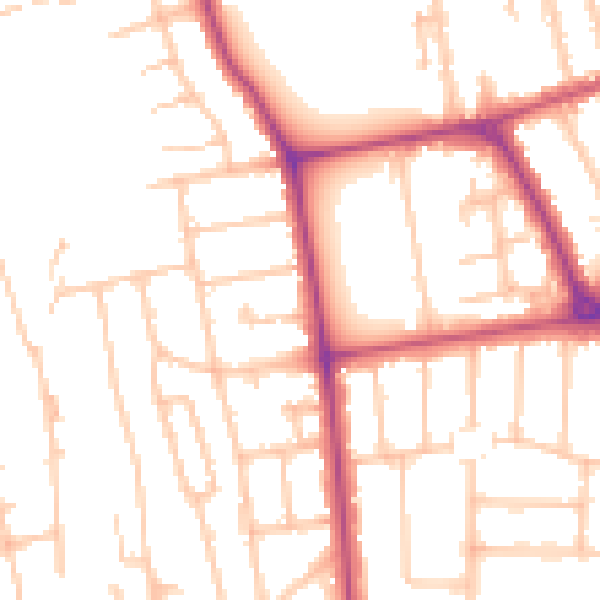Daytime road noise heatmap for W13 0DA