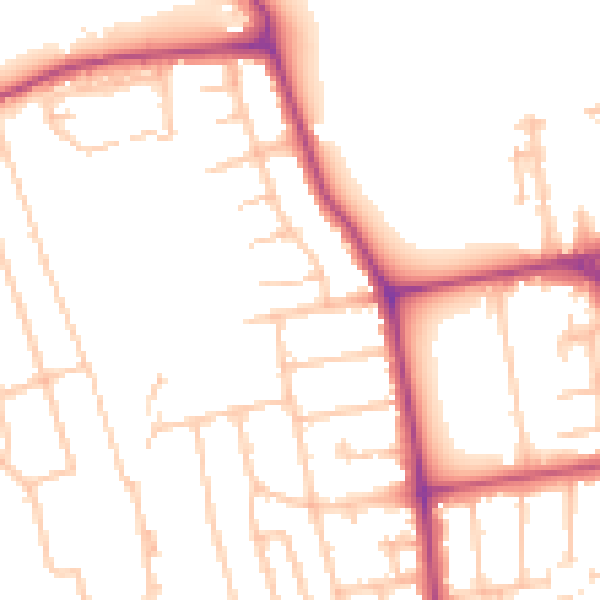 Daytime road noise heatmap for W13 0DD