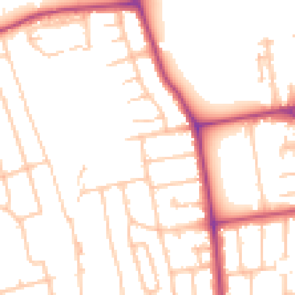 Daytime road noise heatmap for W13 0DE