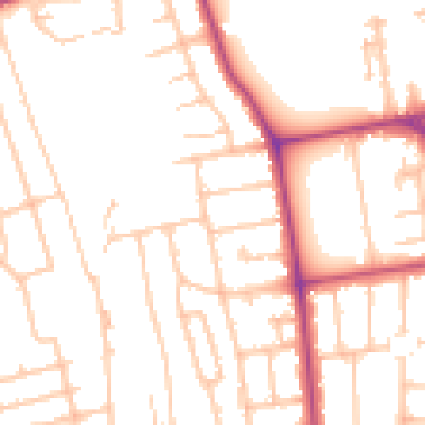 Daytime road noise heatmap for W13 0DF