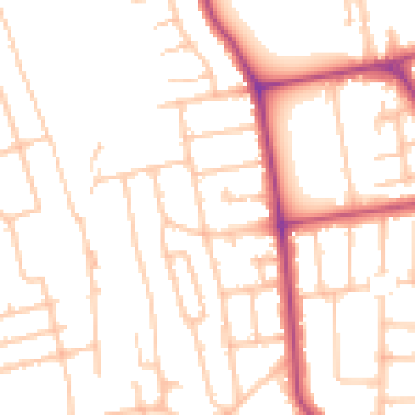 Daytime road noise heatmap for W13 0DJ