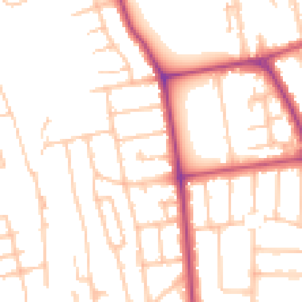 Daytime road noise heatmap for W13 0DN