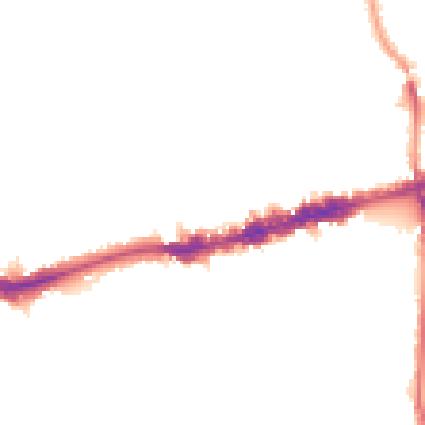Night-time road noise heatmap for W13 0DP
