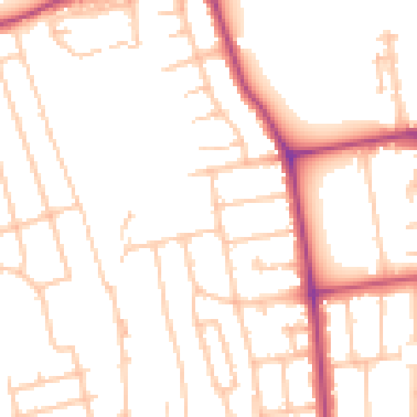 Daytime road noise heatmap for W13 0DQ
