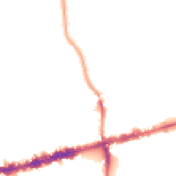 Night-time road noise heatmap for W13 0LN