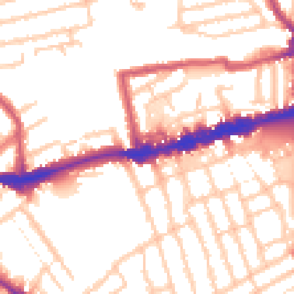 Daytime road noise heatmap for W13 0TL