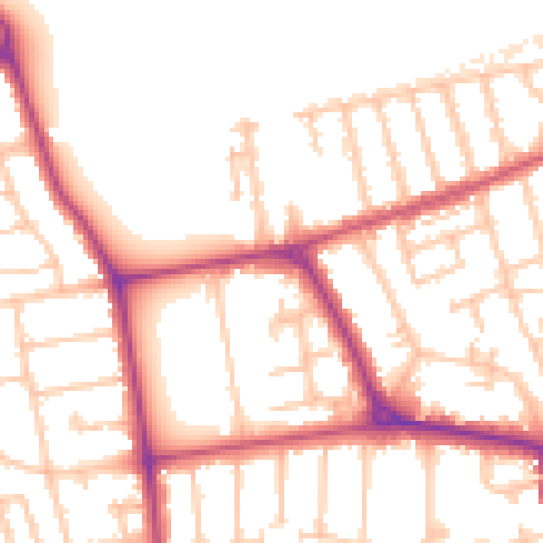 Daytime road noise heatmap for W13 8DR