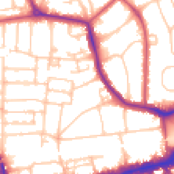 Daytime road noise heatmap for W13 8LU