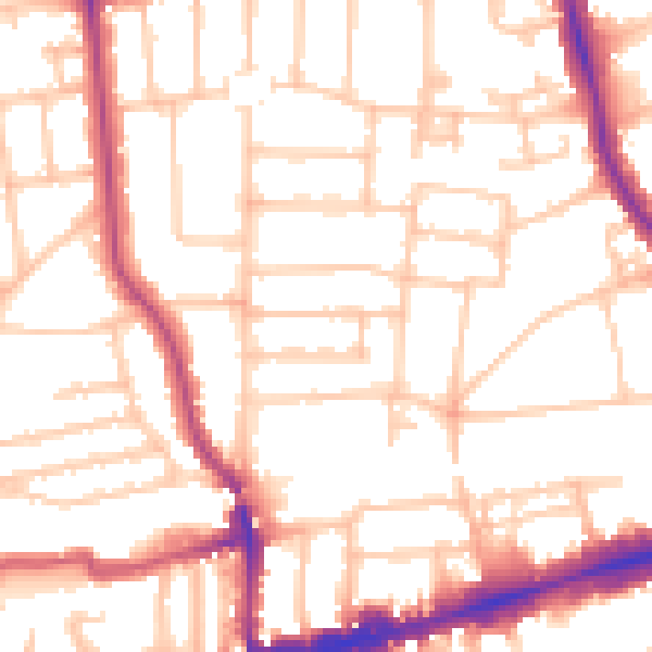 Daytime road noise heatmap for W13 8PF
