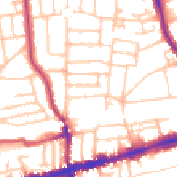 Daytime road noise heatmap for W13 8PQ