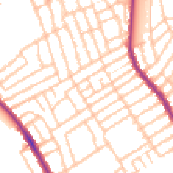 Daytime road noise heatmap for W13 9EW