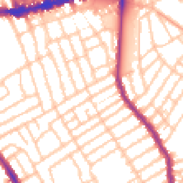 Daytime road noise heatmap for W13 9EX