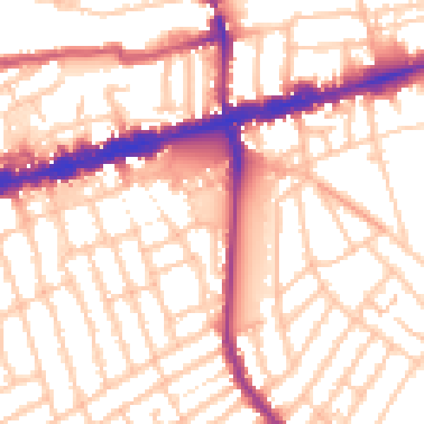 Daytime road noise heatmap for W13 9FU