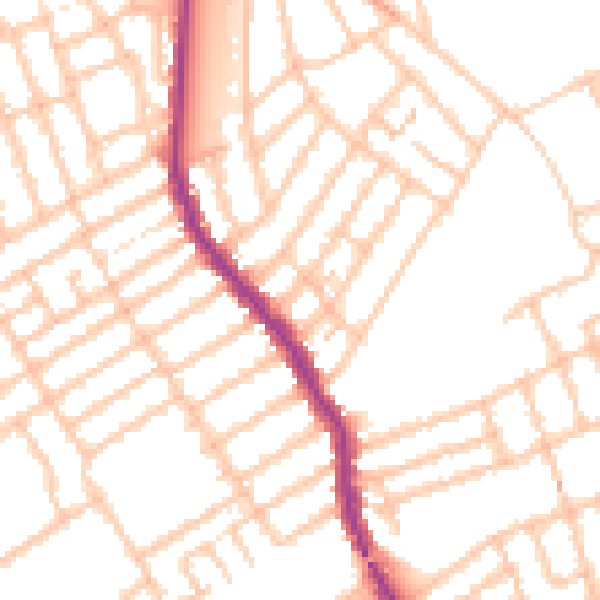 Daytime road noise heatmap for W13 9QY