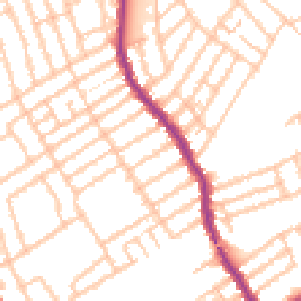 Daytime road noise heatmap for W13 9TG