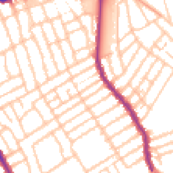 Daytime road noise heatmap for W13 9TN
