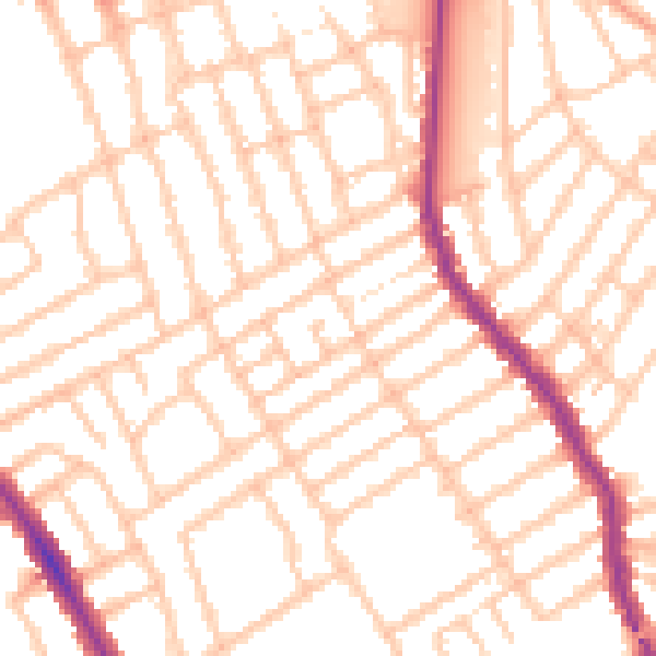 Daytime road noise heatmap for W13 9UB