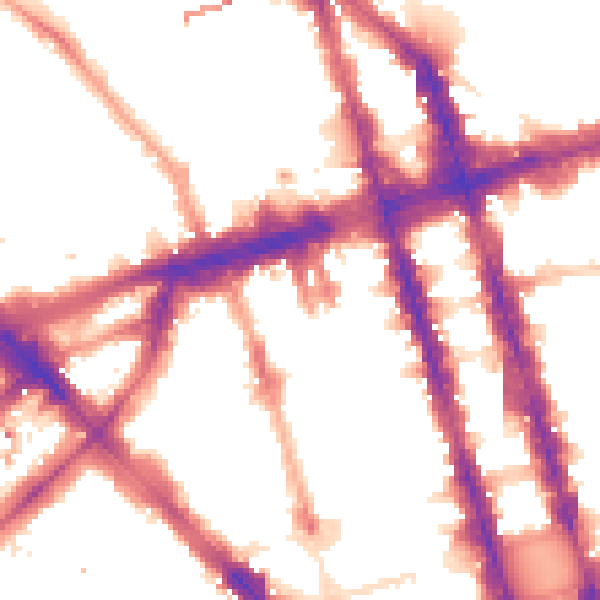 Night-time road noise heatmap for W1H 1DF