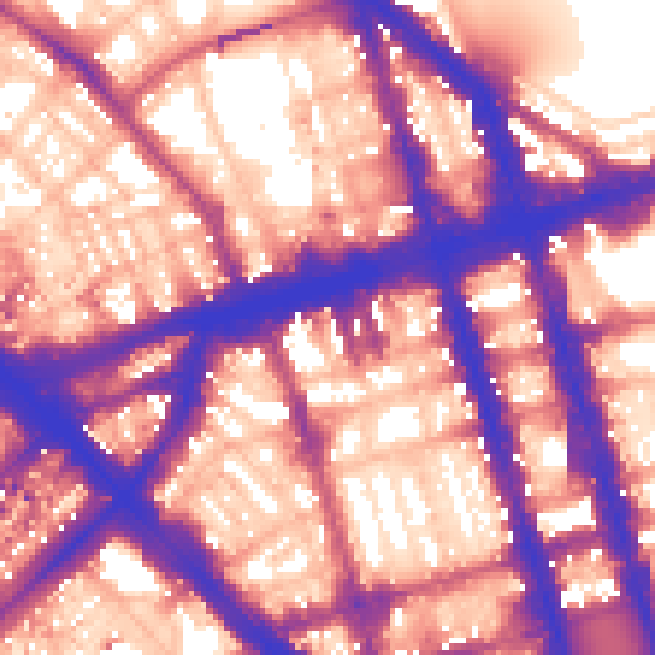 Daytime road noise heatmap for W1H 1DH