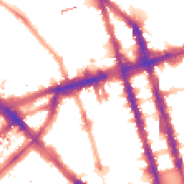 Night-time road noise heatmap for W1H 1DJ