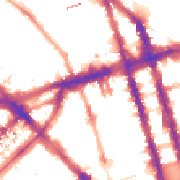 Night-time road noise heatmap for W1H 1DL