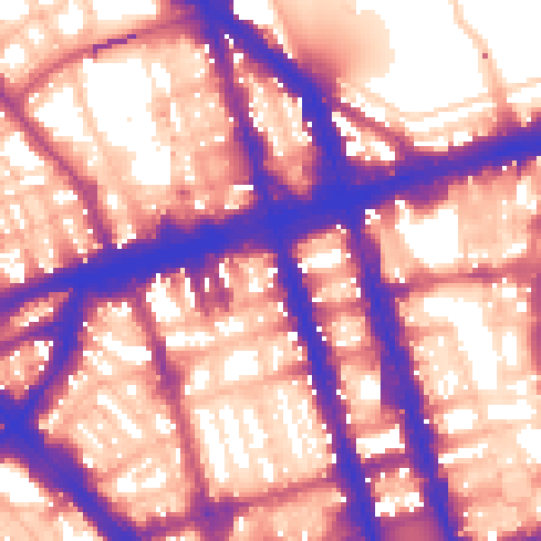 Daytime road noise heatmap for W1H 1FG