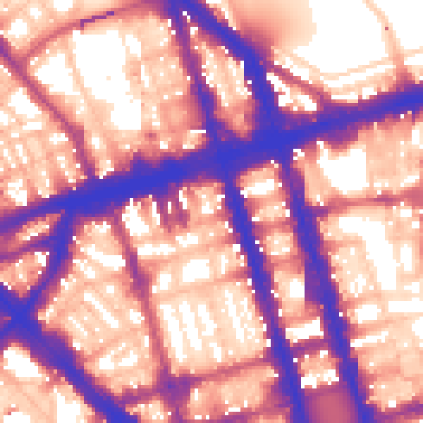 Daytime road noise heatmap for W1H 1FN