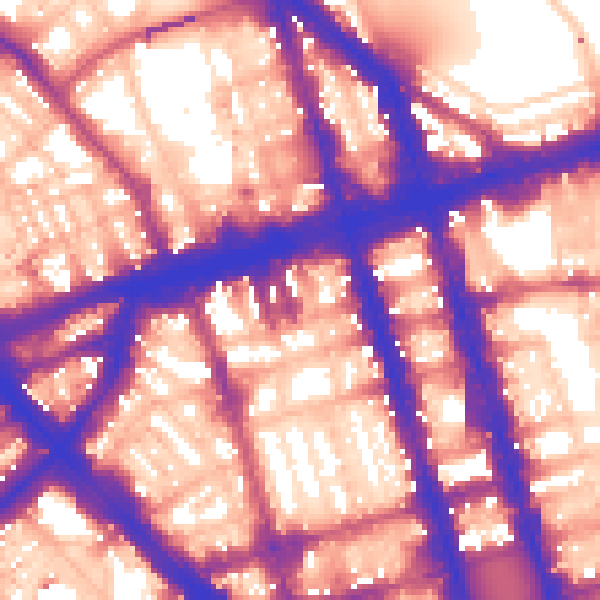 Daytime road noise heatmap for W1H 1FR