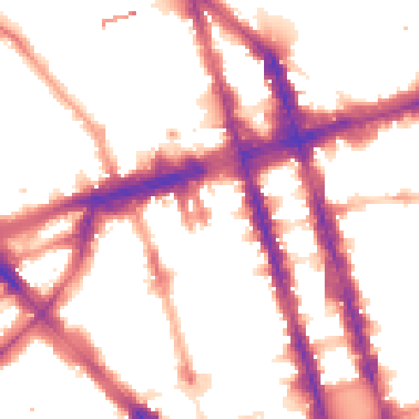 Night-time road noise heatmap for W1H 1FR