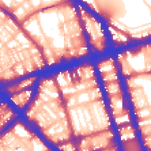 Daytime road noise heatmap for W1H 1FY