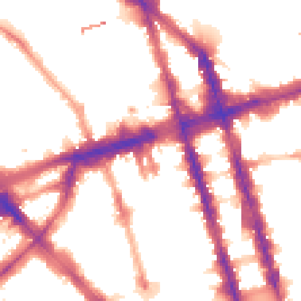Night-time road noise heatmap for W1H 1FZ