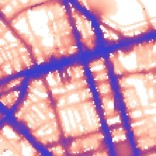 Daytime road noise heatmap for W1H 1GD
