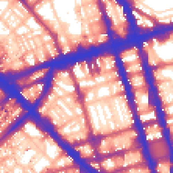 Daytime road noise heatmap for W1H 1JW