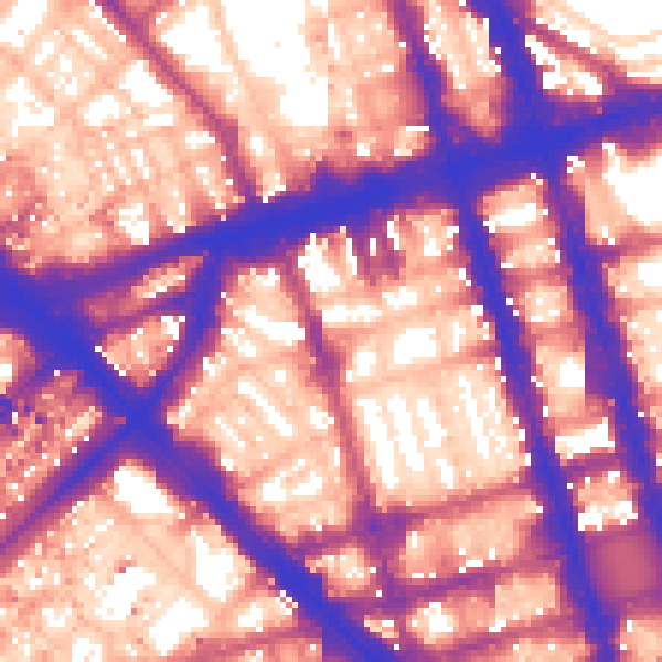 Daytime road noise heatmap for W1H 1JX
