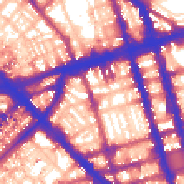 Daytime road noise heatmap for W1H 1NF