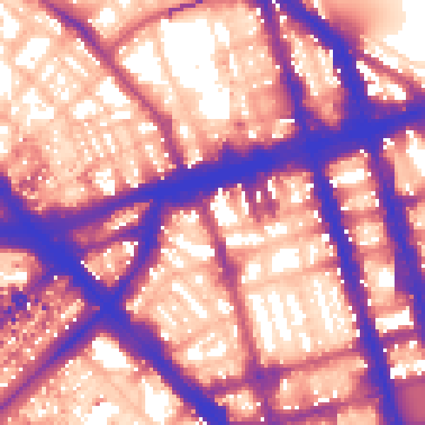 Daytime road noise heatmap for W1H 1NS