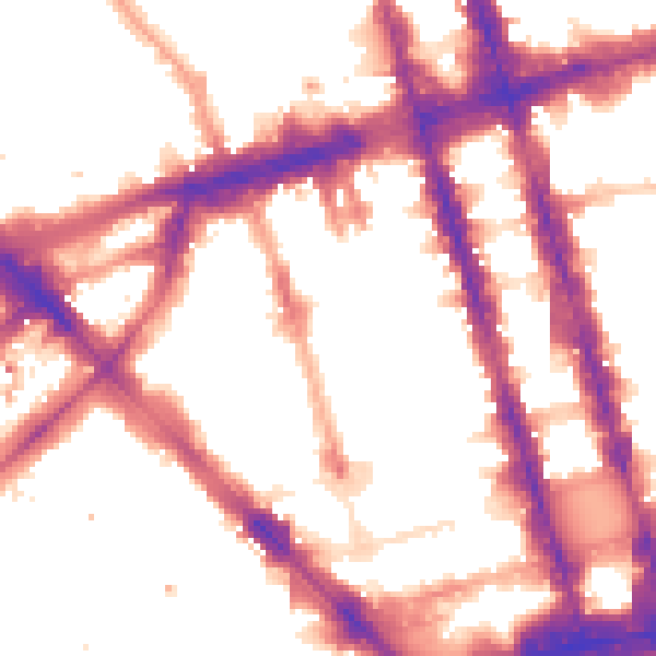 Night-time road noise heatmap for W1H 2DE