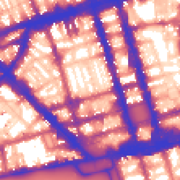 Daytime road noise heatmap for W1H 2DH
