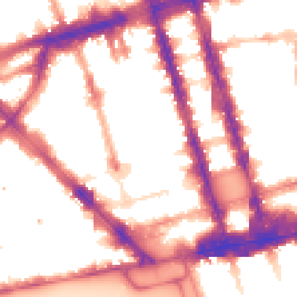Night-time road noise heatmap for W1H 2DH