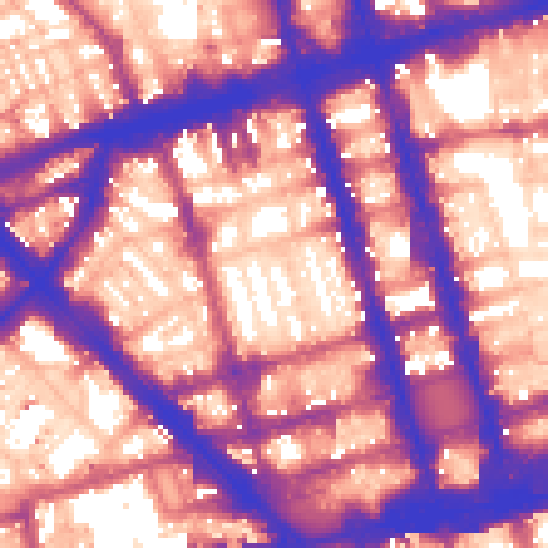 Daytime road noise heatmap for W1H 2DP